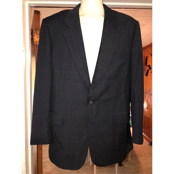 Jos A Bank Executive Collection Suit Mens Black Stripe 100% Pure New Wool Size 4 - Picture 1 of 16